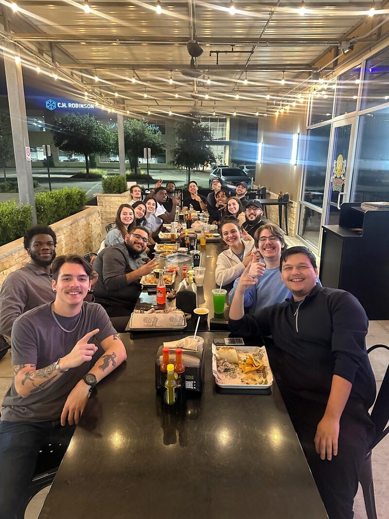 The 5 Pillar team sharing a team dinner